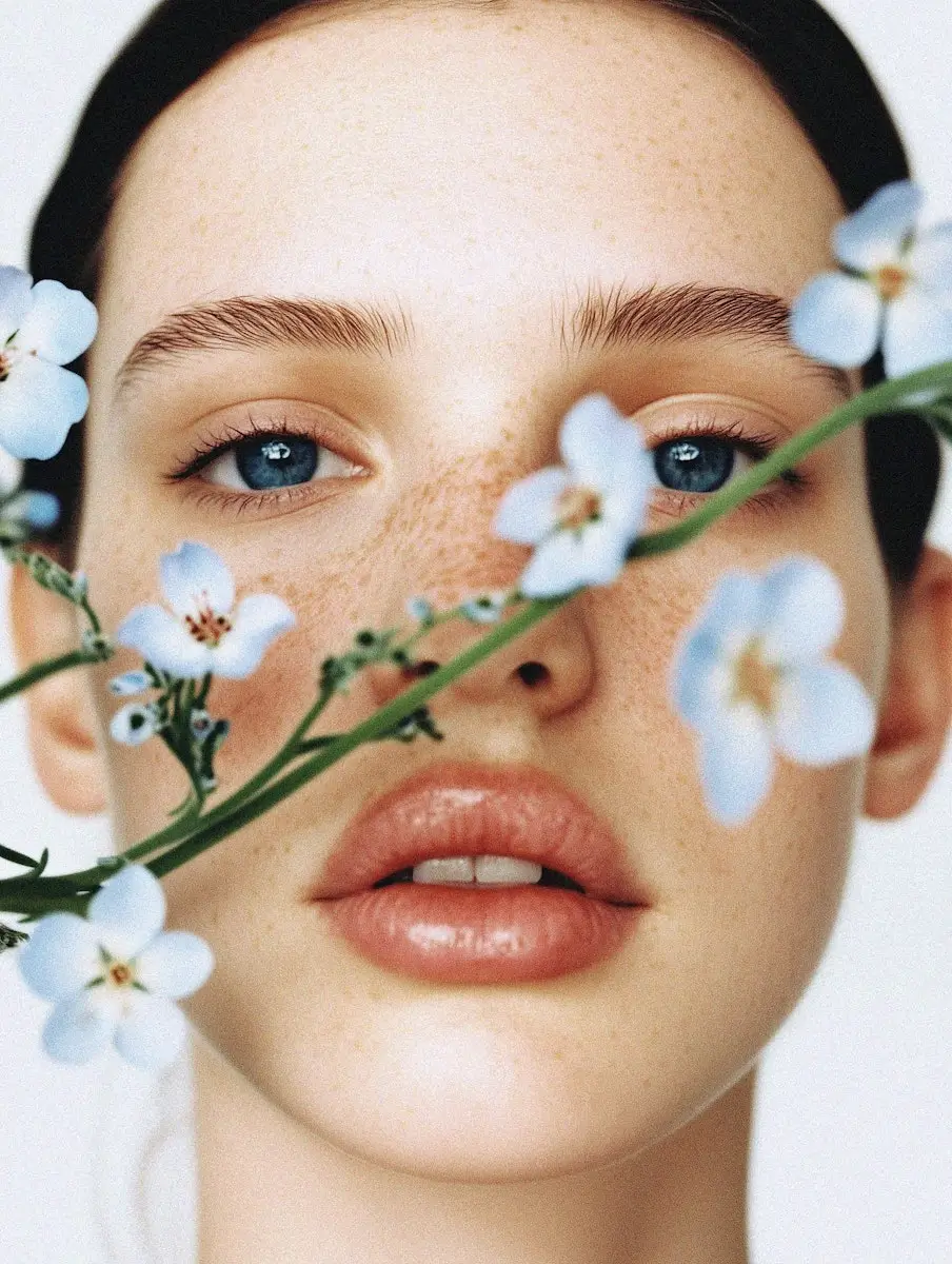 Portrait with flowers